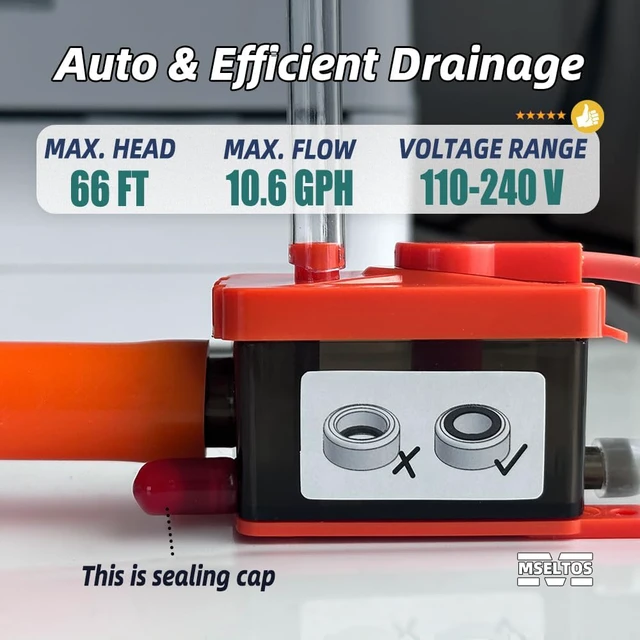 Alt view image 3 of 6 - 66 FT 10.6 GPH Mini Split Condensate Pump w/Automatic Safety Switch
