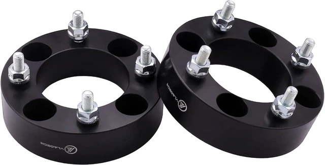 Main image of Black Forged 1.5" 4x4 Golf Cart Wheel Spacers with 1/2" Studs, Compatible with EZ GO, EZGO & Club Car (4x101.6mm Bolt Pattern, 62mm Center Bore) Pack of 2