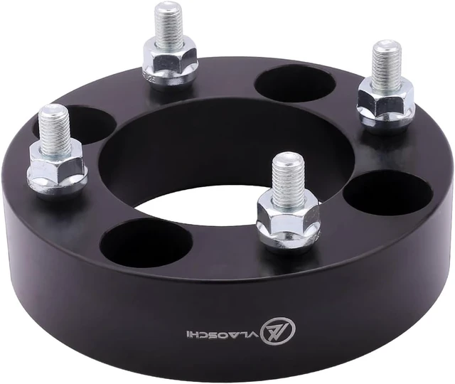 Alt view image 5 of 6 - Black Forged 1.5" 4x4 Golf Cart Wheel Spacers with 1/2" Studs, Compatible with EZ GO, EZGO & Club Car (4x101.6mm Bolt Pattern, 62mm Center Bore) Pack of 2