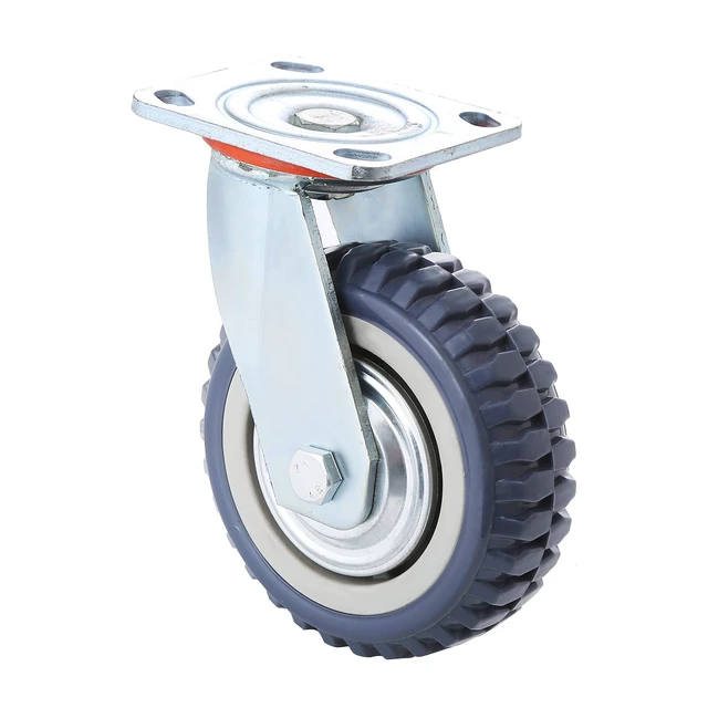 Alt view image 5 of 7 - 6 Inch Heavy Duty Plate Casters Wheels Set of 4 Swivel Casters with Ball Bearing 1322lbs Capacity Smooth Silent 360 Degree Rotation (2 with Brake Lock, 2 Without Brake) PU Material