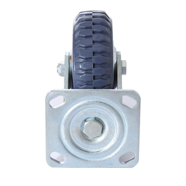 Alt view image 6 of 7 - 6 Inch Heavy Duty Plate Casters Wheels Set of 4 Swivel Casters with Ball Bearing 1322lbs Capacity Smooth Silent 360 Degree Rotation (2 with Brake Lock, 2 Without Brake) PU Material