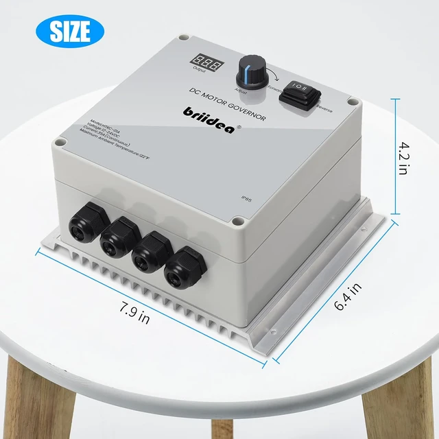 Alt view image 6 of 7 - PWM Controller (2nd Generation), 12V-24V 35A DC Motor Speed Controller with Forward, Brake & Reverse Switch, Over-Temperature Protection & Enhanced Heat Dissipation for 55 lbs Trolling Motors