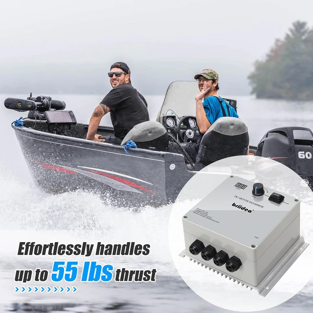 Alt view image 7 of 7 - PWM Controller (2nd Generation), 12V-24V 35A DC Motor Speed Controller with Forward, Brake & Reverse Switch, Over-Temperature Protection & Enhanced Heat Dissipation for 55 lbs Trolling Motors