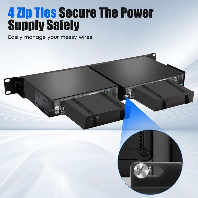Alt view image 4 of 7 - Mini PC Rack Mount Kit for 2 UnitsHeavy Duty 19" 1U Server Mounting Bracket Fits OptiPlex Micro, ThinkCentre Tiny, HP EliteDesk (Mini Series) with Dual RJ45 Pass-Through & Hand Screws
