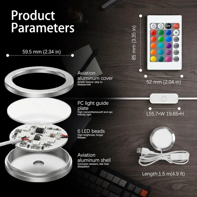 Alt view image 5 of 7 - 12-Pack IR RGB LED Lamp Kit 001 for Bambu Lab 3D Printed Light kit