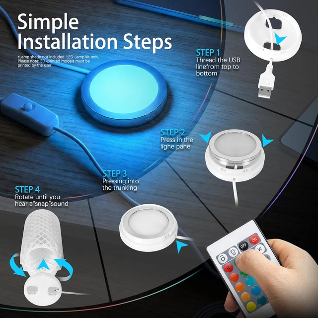 Alt view image 6 of 7 - 12-Pack IR RGB LED Lamp Kit 001 for Bambu Lab 3D Printed Light kit