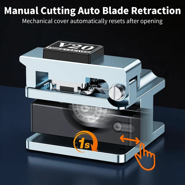 Alt view image 4 of 7 - Optical Fiber Cleaver,High Precision FTTH Fiber Optic Cutter - 16-Port Tungsten Steel Blade, 80,000 Cuts, 3-in-1 Fixture for 0.25/0.9/2.5-3.0mm Fibers,Auto-Return Fiber Cutter for FTTH Splicing