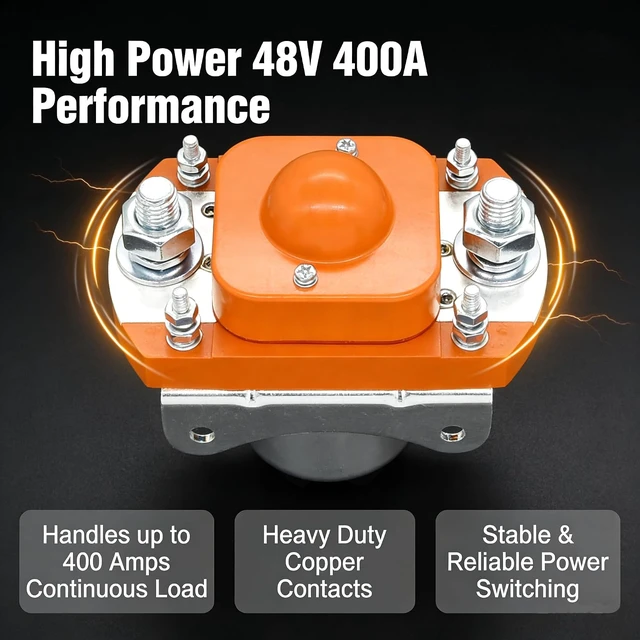 Alt view image 3 of 7 - MZJ-400A 48V 400A Solenoid Contactor Solenoid for Heavy Duty Golf Cart