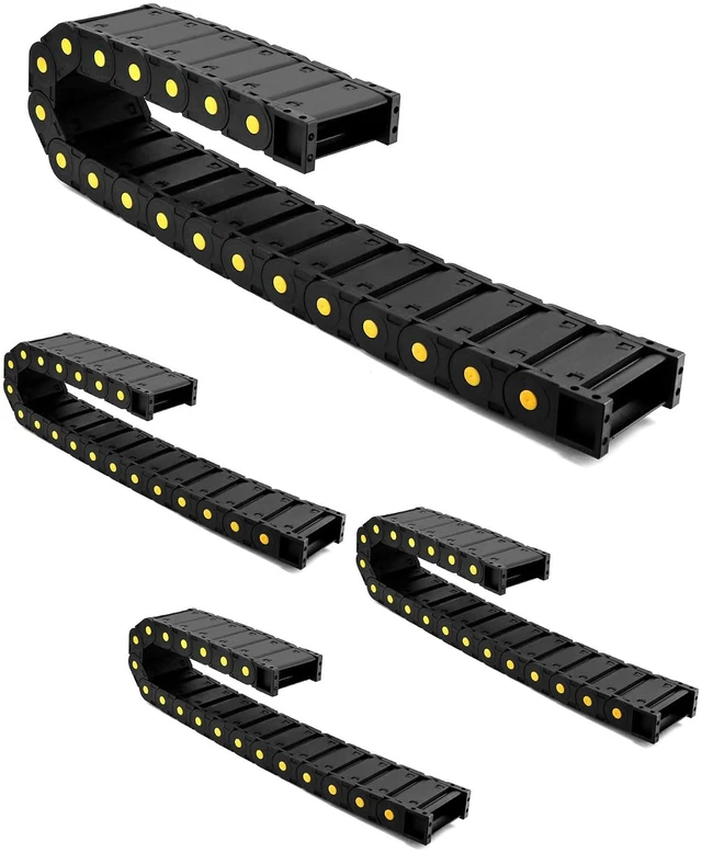 Main image of Plastic Enclosed Cable Drag Chain 25×77mm, 4 Pack 1M Long Flexible Wire Carrier for CNC, 3D Printer & Automation Machines