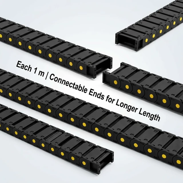 Alt view image 5 of 7 - Plastic Enclosed Cable Drag Chain 25×77mm, 4 Pack 1M Long Flexible Wire Carrier for CNC, 3D Printer & Automation Machines