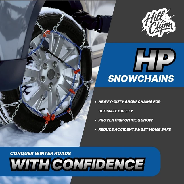 Alt view image 2 of 7 - Snow Chains for Car Tires, Tire Chains for Passenger Cars, Sedan, SUVs, Quick Fit & Easy Installation Snow Tire Chains, Portable Reusable Emergency Tire Traction Chain, Set of 2 (HP1540)