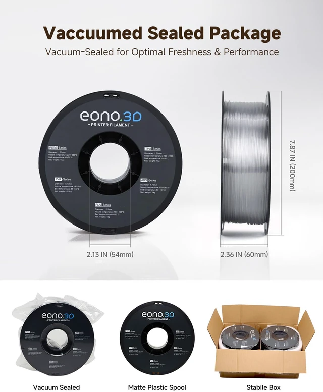 Alt view image 7 of 7 - Clear PETG Filament 1.75mm, Transparent PETG 6kg Bundle 6x1kg Spools