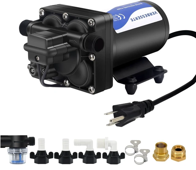 Main image of RV Fresh Water Pump 110V Water High Pressure Increase Booster Pump for Home Irrigation,5.5GPM 75PSI Marine Boat Washdown Pump for Garden,Diaphragm on Demand Water Pump for Yard Camp Yacht
