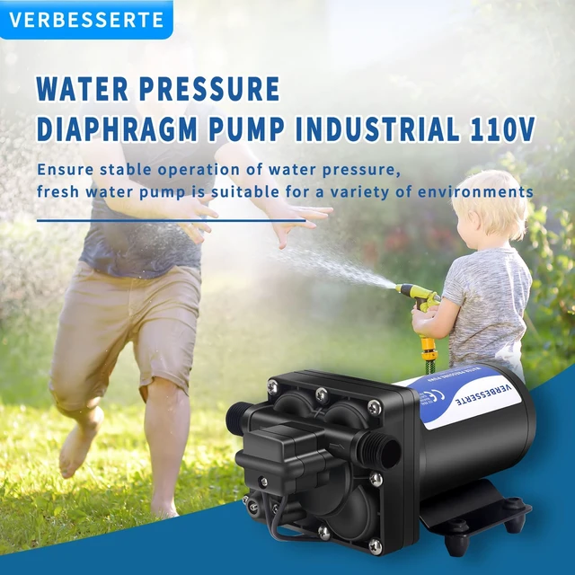 Alt view image 2 of 6 - RV Fresh Water Pump 110V Water High Pressure Increase Booster Pump for Home Irrigation,5.5GPM 75PSI Marine Boat Washdown Pump for Garden,Diaphragm on Demand Water Pump for Yard Camp Yacht