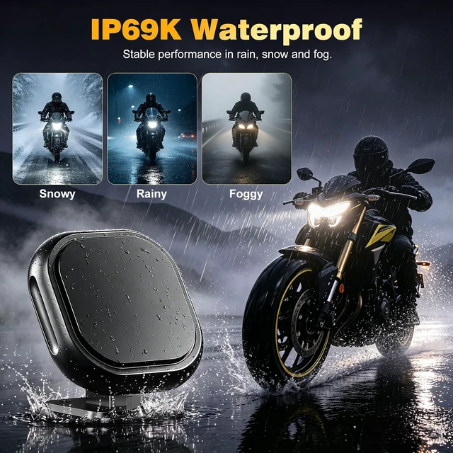 Alt view image 7 of 7 - BSD01 Blind Spot Detection System for Motorcycle, 24GHz Millimeter Blind Spot Radar Sensor with RCW Rear Collision Warning, IP69K Waterproof LED Indicators, Universal Bike Radar Detector