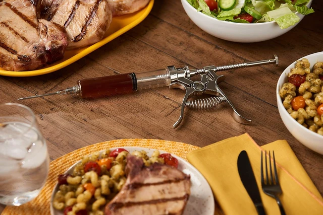 Alt view image 4 of 7 - Professional Automatic BBQ Meat Marinade Injector Gun Kit with Case, 2 oz Large Capacity Barrel and 4 Commercial Grade Marinade Needles.