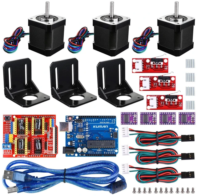 Main image of Professional CNC Kit for , GRBL CNC Shield + Board + RAMPS 1.4 Mechanical Switch Endstop + DRV8825 A4988 GRBL Stepper Motor Driver with Heat Sink + Nema 17 Stepper Motor