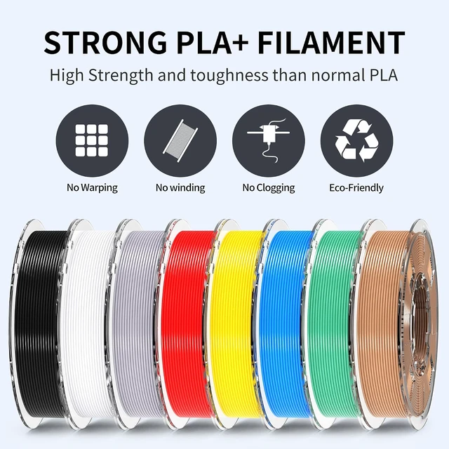 Alt view image 4 of 7 - 200gx16 PLA+ Filament Bundle 1.75mm, 16 Colors PLA Plus 3D Printing Filaments, Dimensional Accuracy +/- 0.02 mm, 200gX16 Spools