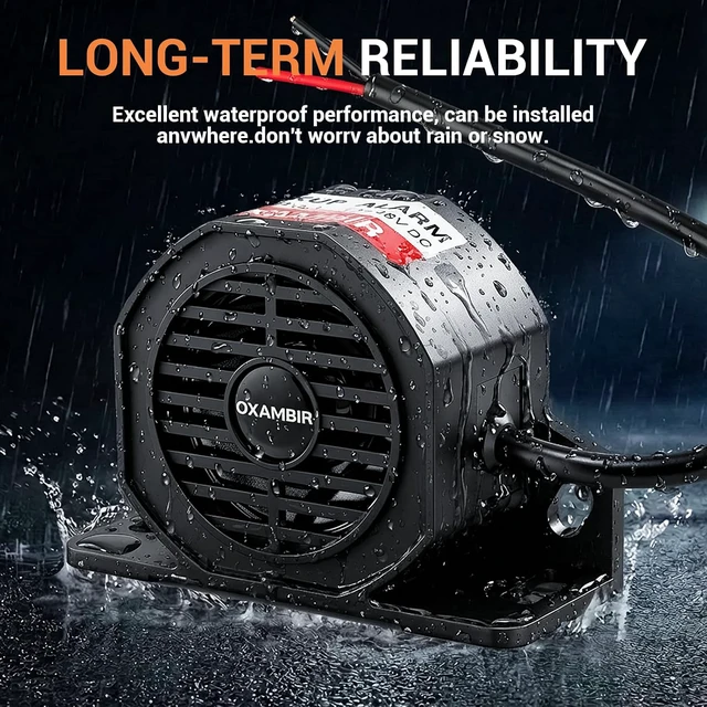 Alt view image 4 of 7 - Back up Alarm for Trucks 110dB 12V-48V DC Industrial Heavy-Duty Backup Reverse Warning Alarm Super Loud Beeper for Truck Van Freight Car Lorry Heavy Vehicles Equipped with Wires 6Pcs