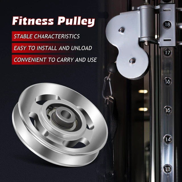 Alt view image 6 of 7 - 2pcs Aluminum Alloy Pulley Peel and Stick Wallpaper Pulldown Attachments Pulley Wheel Aluminum Gym