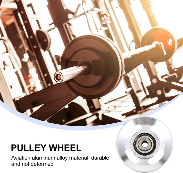 Alt view image 7 of 7 - 2pcs Aluminum Alloy Pulley Peel and Stick Wallpaper Pulldown Attachments Pulley Wheel Aluminum Gym