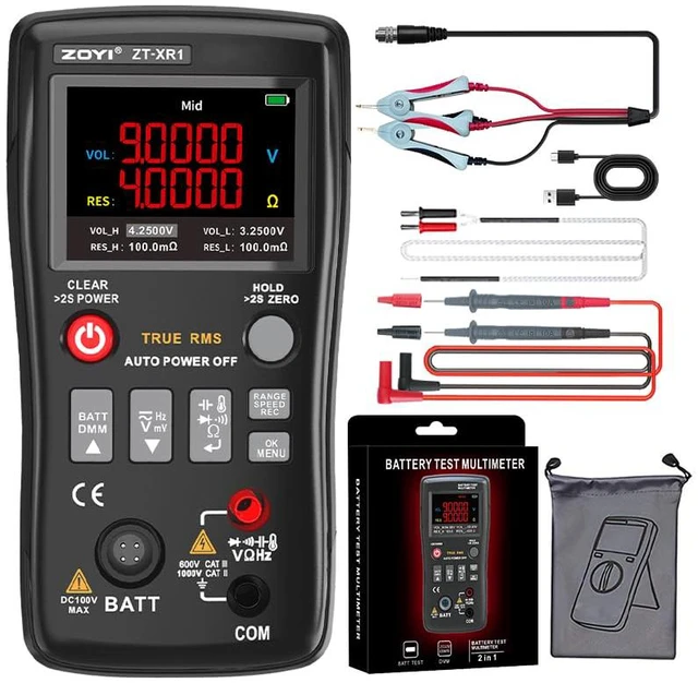Main image of Battery Internal Resistance Tester 2 in 1 multimeter Battery Voltage Meter Car Battery Tester for AAA AA Model 0.1m-200