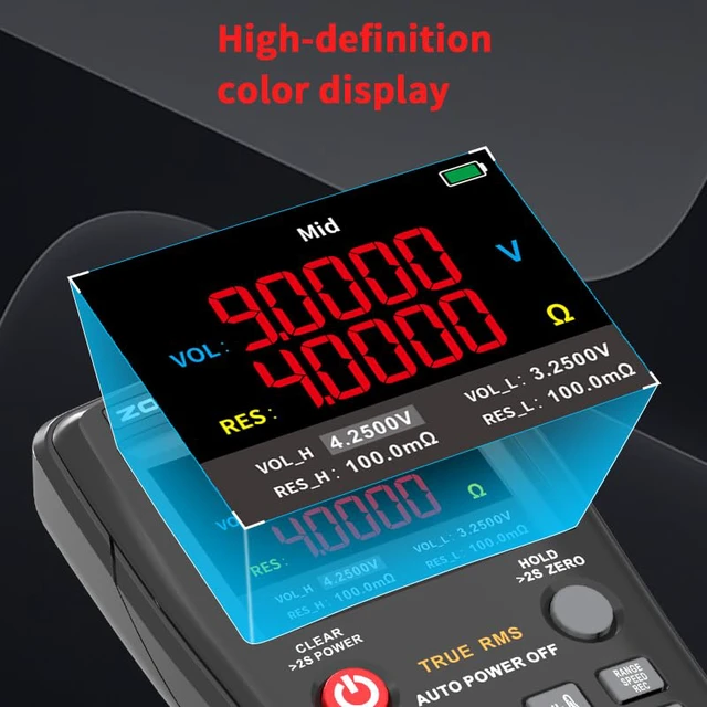 Alt view image 5 of 7 - Battery Internal Resistance Tester 2 in 1 multimeter Battery Voltage Meter Car Battery Tester for AAA AA Model 0.1m-200