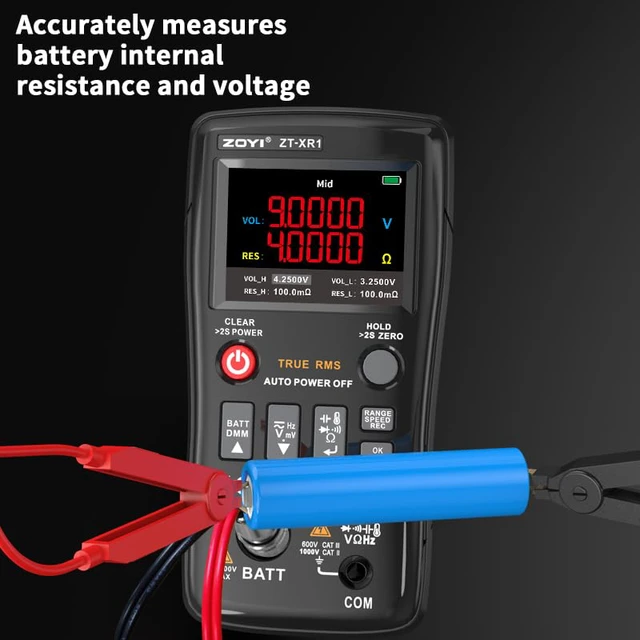Alt view image 6 of 7 - Battery Internal Resistance Tester 2 in 1 multimeter Battery Voltage Meter Car Battery Tester for AAA AA Model 0.1m-200