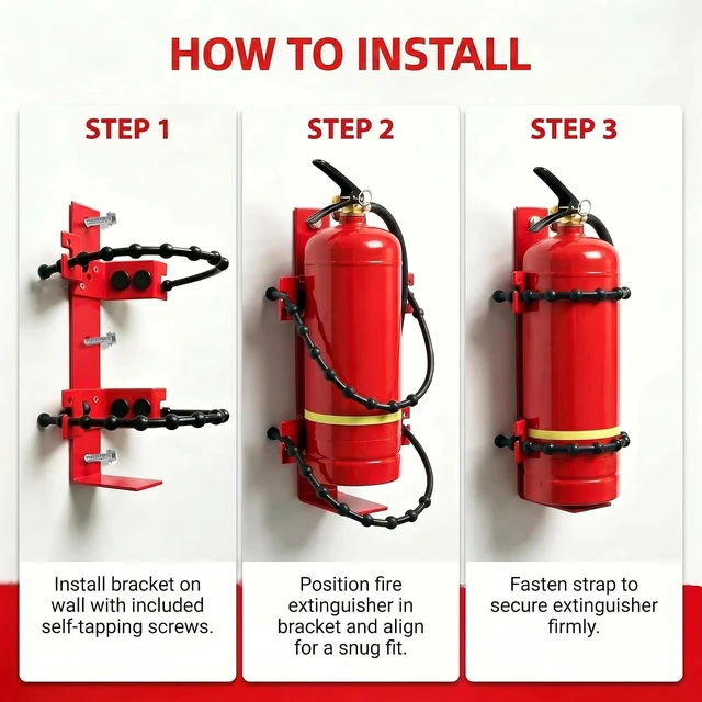 Alt view image 3 of 5 - Fire Extinguisher Mount Bracket for 10lb, Holder for Home Office RV, 2Pcs