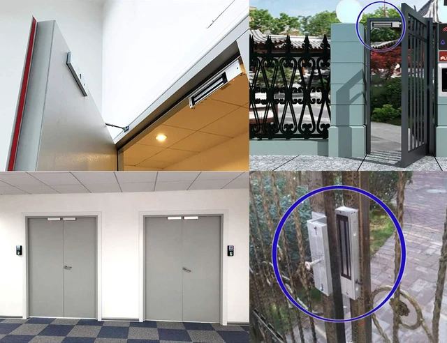 Alt view image 7 of 7 - Outdoor Indoor Waterproof 12VDC 24VDC 600lbs Holding Force Magnetic Door Lock with Z and L Brackets for Access Control Door and Gate Opener, Fail Safe Electromagnetic Door Lock Gate Lock