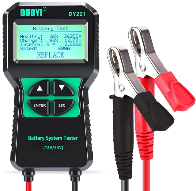 Main image of DY221 Car Battery Tester, 12V 24V Digital Automotive Alternator Meter Diagnostic Tool,100-2000 CCA Load Capacity, Charging & Cranking Analyzer for Cars, Trucks, Motorcycles, Vans, RVs, Boats...