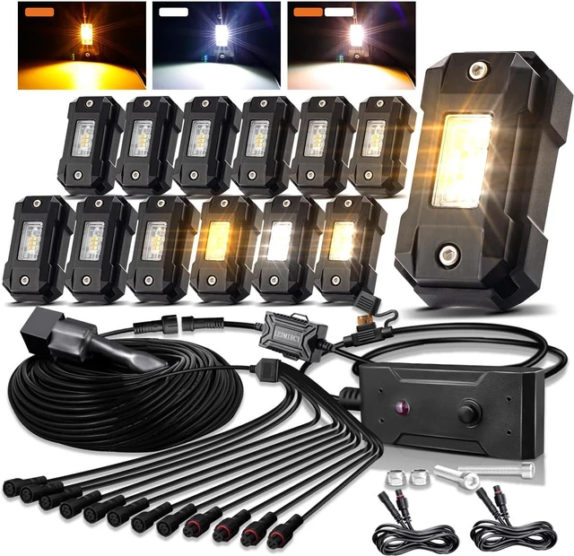 Main image of Rock Lights, 3 Modes White&Amber Rock Light Memory Function Kit