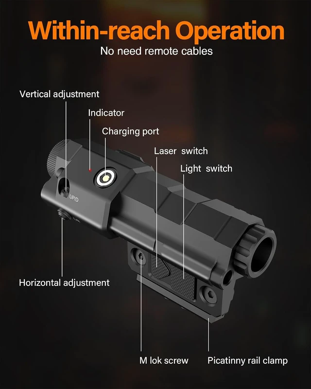Alt view image 3 of 7 - MLOK/Picatinny Mounted 940nm IR Illuminator & IR Laser Combo for Night Vision