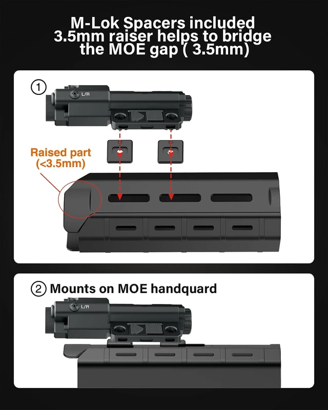 Alt view image 6 of 7 - MLOK/Picatinny Mounted 940nm IR Illuminator & IR Laser Combo for Night Vision
