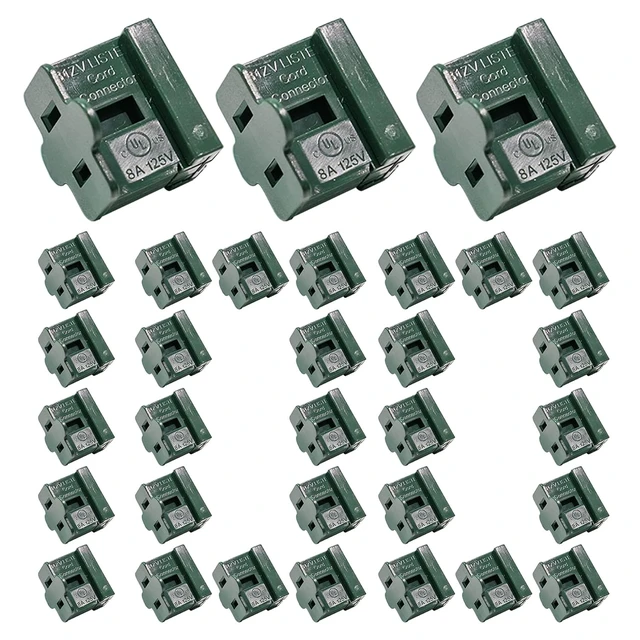 Main image of 100Pcs SPT-1 Christmas Lighting Female Plugs Bulk, UL Listed Vampire Plugs