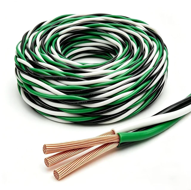 Main image of THHN Wire 12 Gauge 3 Conductors Copper Wire Black White Green, 50FT