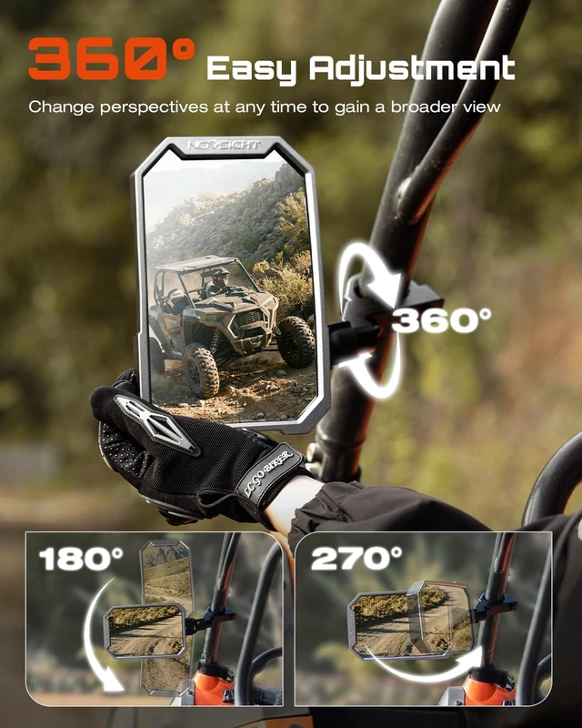 Alt view image 5 of 7 - UTV Side Mirrors-Wider View UTV Mirrors Fits 1.5"-2.0" Roll Cage