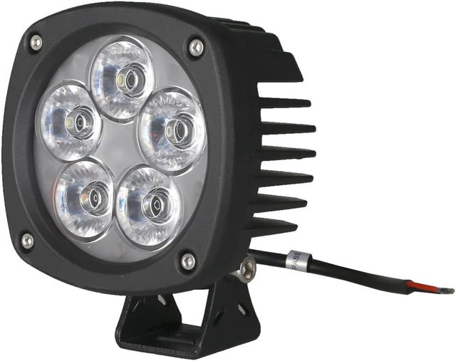 Alt view image 5 of 7 - Off-Road 4" Square Utility LED Work Light, 6000K Cool-White Spot Beam, Fits Caterpillar & John Deere Tractors, Plug & Use DT Connector, Corrosion Resistant Waterproof, 2-Pack