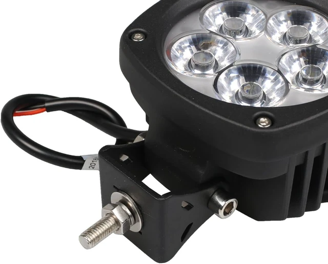 Alt view image 6 of 7 - Off-Road 4" Square Utility LED Work Light, 6000K Cool-White Spot Beam, Fits Caterpillar & John Deere Tractors, Plug & Use DT Connector, Corrosion Resistant Waterproof, 2-Pack