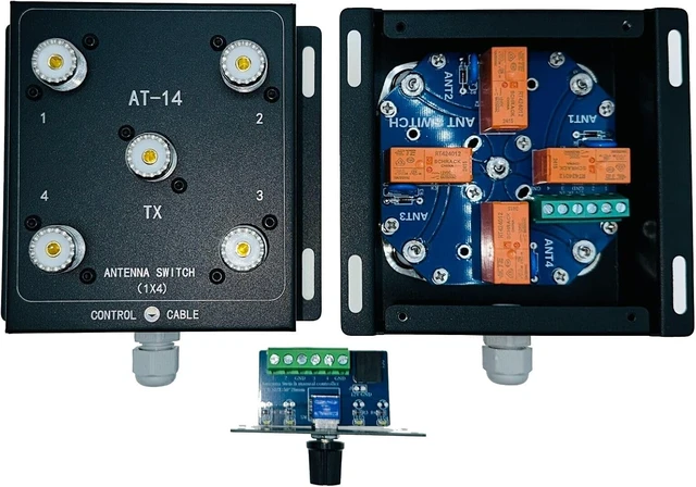 Alt view image 2 of 6 - AT-14 Heavy-Duty 4-Way Coaxial Remote Antenna Switch Kit - 500W PEP, 1.8MHz-60MHz, SO-239 Connectors