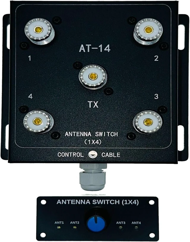Alt view image 6 of 6 - AT-14 Heavy-Duty 4-Way Coaxial Remote Antenna Switch Kit - 500W PEP, 1.8MHz-60MHz, SO-239 Connectors