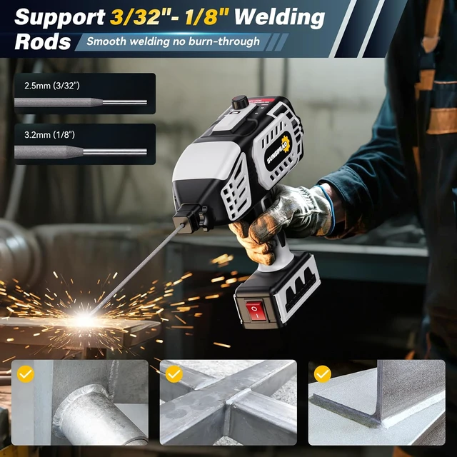 Alt view image 5 of 7 - Portable Welding Machine 110V Handheld ARC Welder Gun with 20PCS Rods