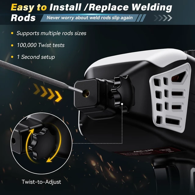 Alt view image 6 of 7 - Portable Welding Machine 110V Handheld ARC Welder Gun with 20PCS Rods