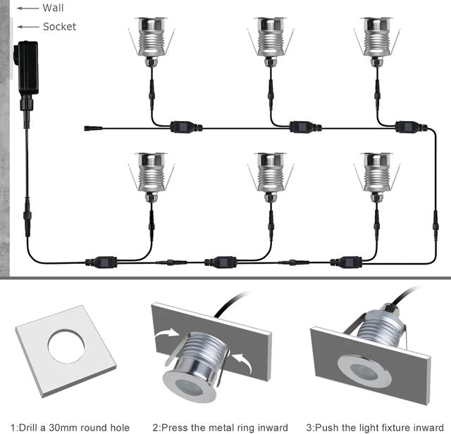 Alt view image 2 of 7 - 1W LED Underground Lamp, DC12-24V, 3000K, 6P-A