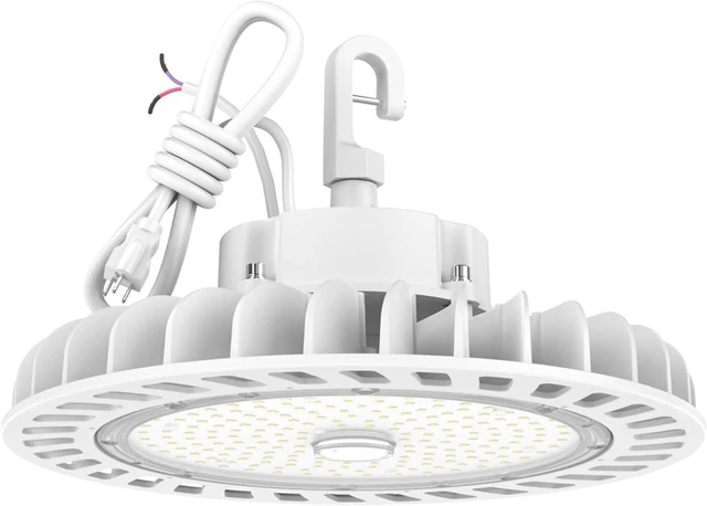 Main image of UFO LED High Bay Lights: 150W High Bay LED Shop Light 21,000LM 5000K, 1-10V Dimmable UFO Lights with 110V Plug 5FT Cable, UL Listed High Bay LED Lights for Warehouse Garage Workshop