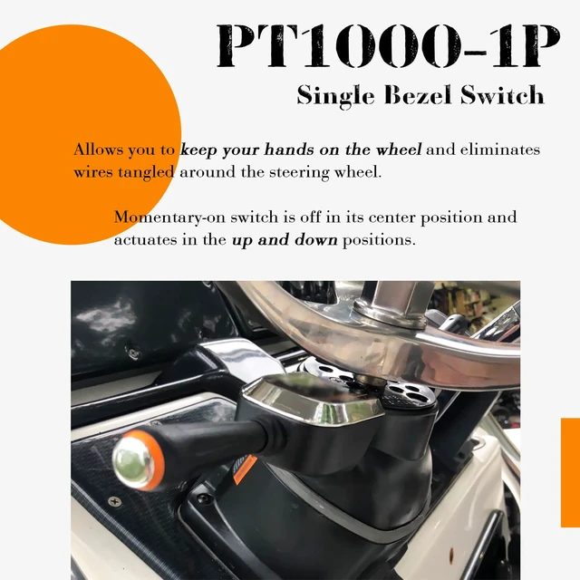 Alt view image 2 of 7 - Bezel Control Switch PT1000-1P, Blinker Style Lever Switch for Engine Trim & Jack Plate, Fit for Seastar Hydraulic, Cable and Tilt Steering, Replace for Seastar Protrim Control PT1000-1P