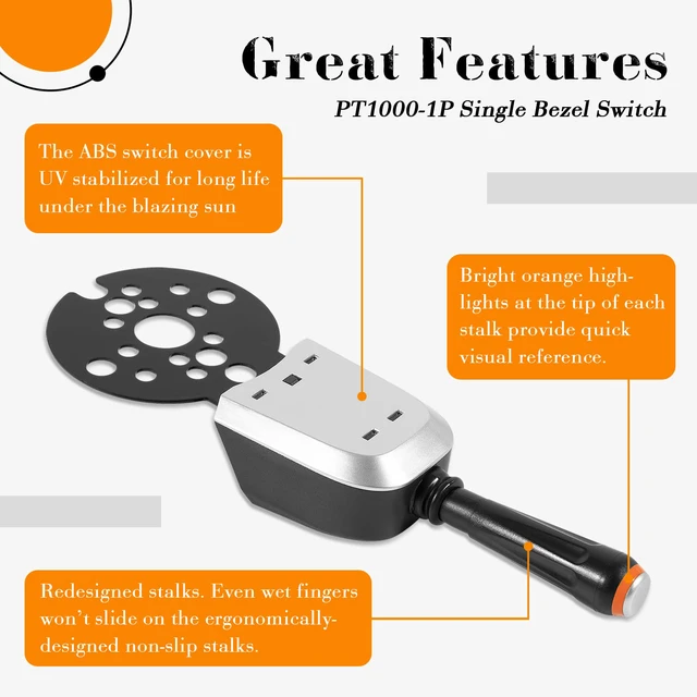 Alt view image 5 of 7 - Bezel Control Switch PT1000-1P, Blinker Style Lever Switch for Engine Trim & Jack Plate, Fit for Seastar Hydraulic, Cable and Tilt Steering, Replace for Seastar Protrim Control PT1000-1P