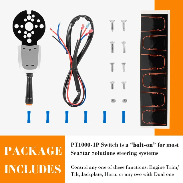 Alt view image 6 of 7 - Bezel Control Switch PT1000-1P, Blinker Style Lever Switch for Engine Trim & Jack Plate, Fit for Seastar Hydraulic, Cable and Tilt Steering, Replace for Seastar Protrim Control PT1000-1P