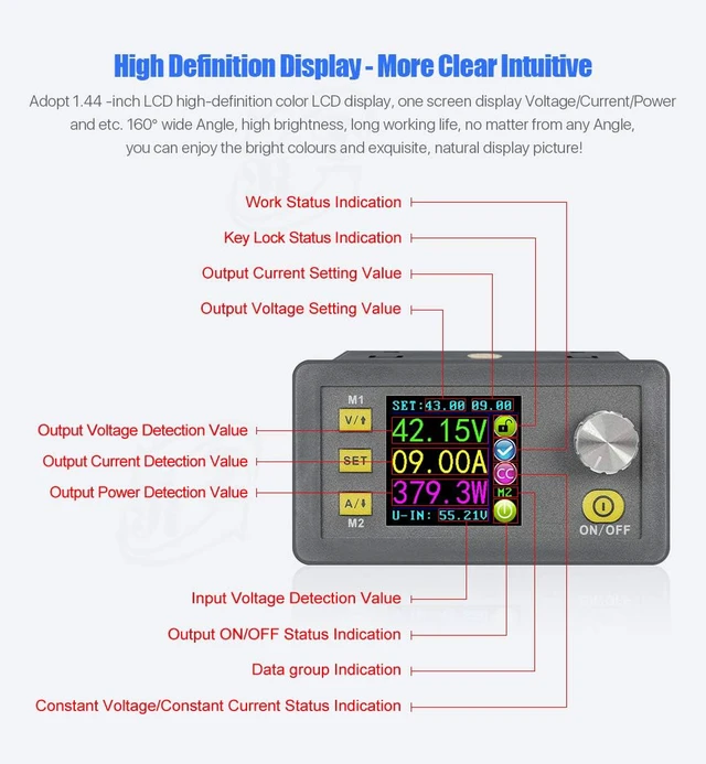 Alt view image 2 of 7 - DPS5020 50V 20A Constant Voltage Current DC DC Step-Down Power Supply Module Buck Voltage Converter Voltmeter (DPS5020)