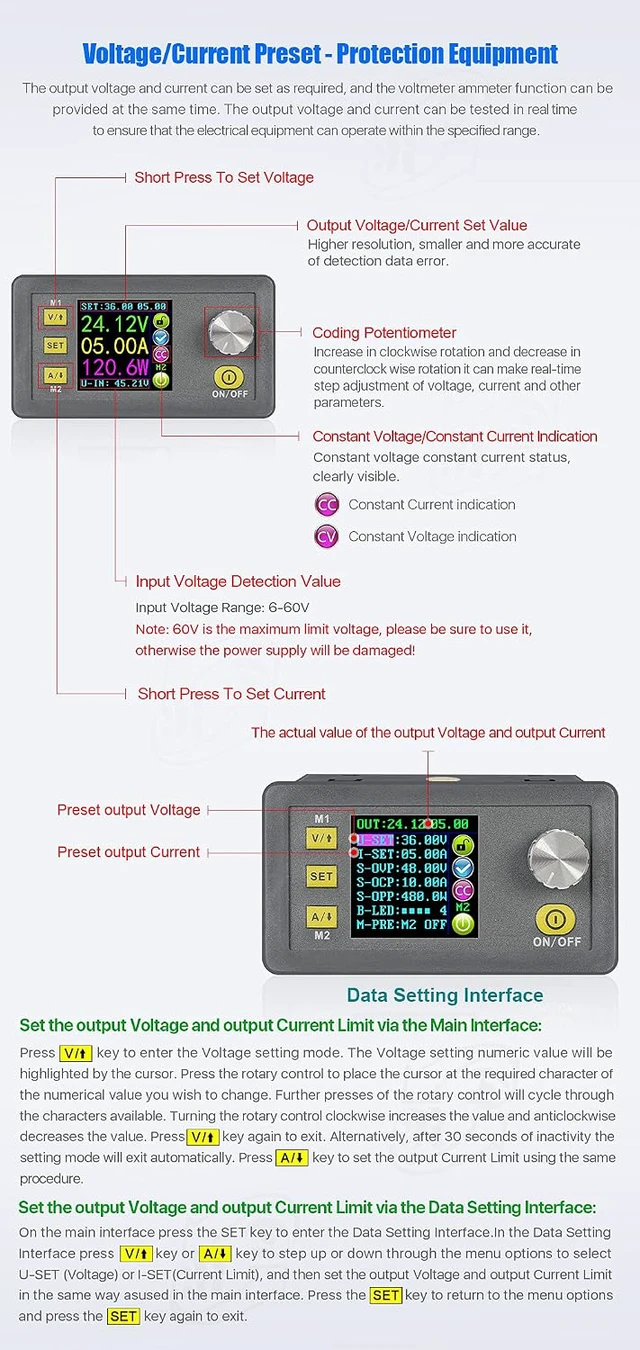 Alt view image 3 of 7 - DPS5020 50V 20A Constant Voltage Current DC DC Step-Down Power Supply Module Buck Voltage Converter Voltmeter (DPS5020)